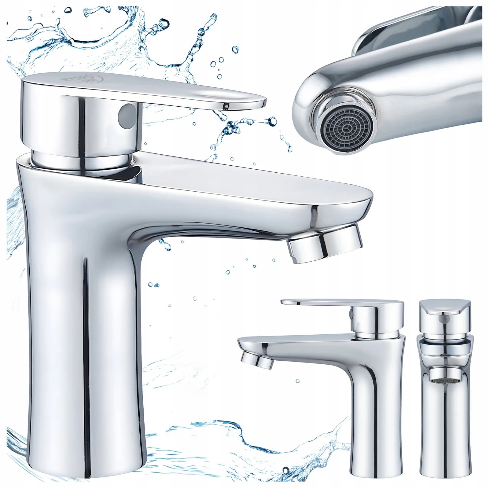 Mitigeur de lavabo pour vasque à poser avec aérateur Akron chromé (réf. 36206)