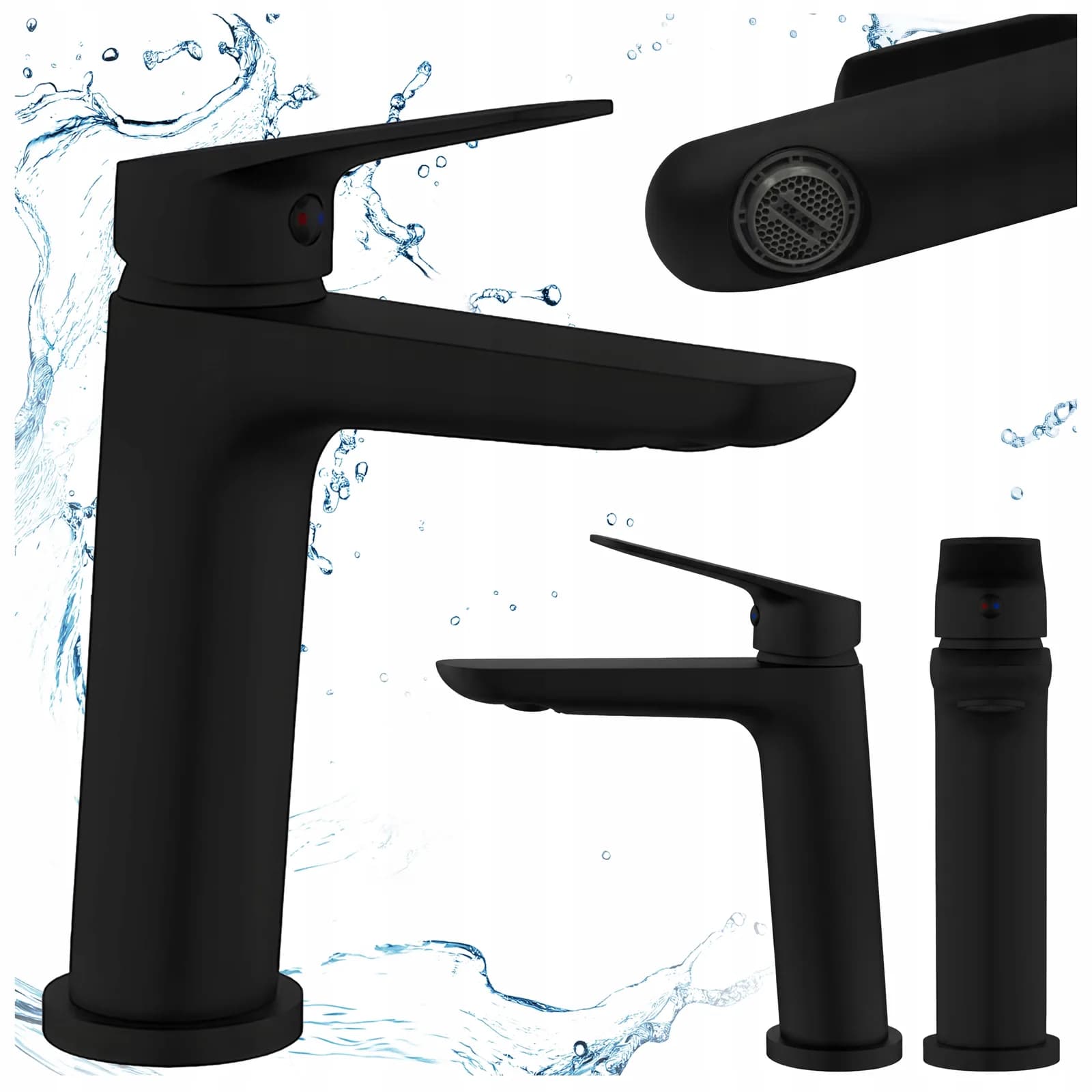 Mitigeur de lavabo bas pour vasque à poser Greta noir