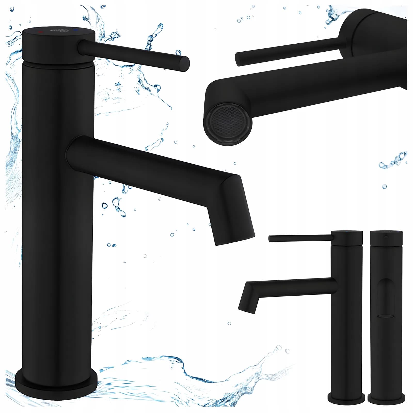 Mitigeur de lavabo bas pour vasque à poser Mika noir