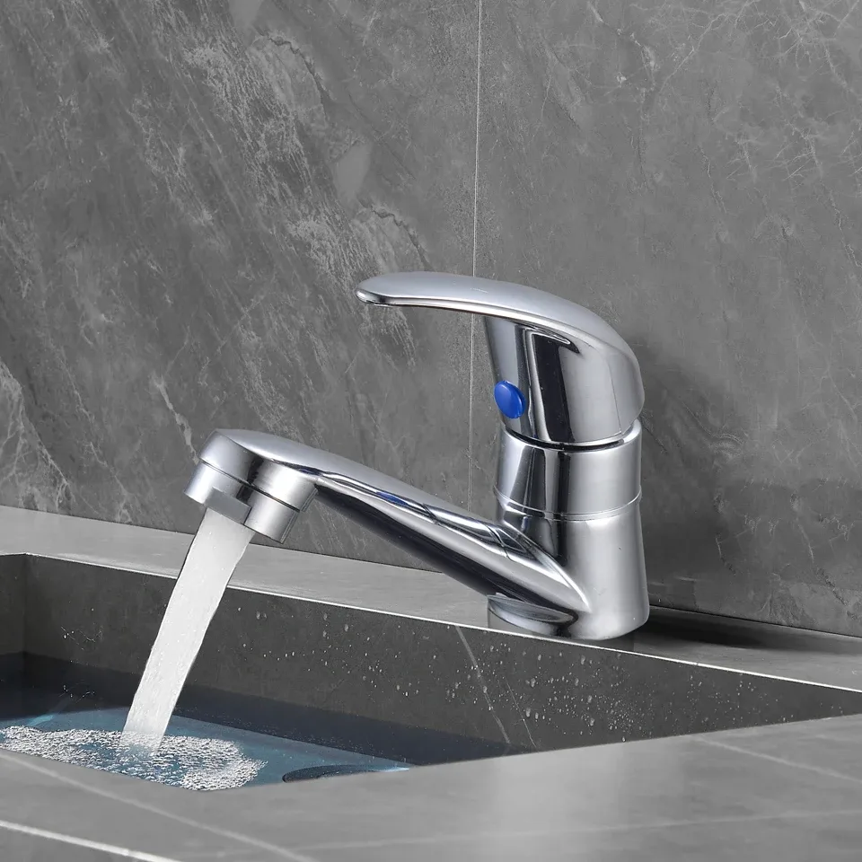Un morceau de robinet d'évier de lavabo de salle de bains en alliage, robinet de cuisine d'eau froide unique, robinet d'articles sanitaires de lavabo
