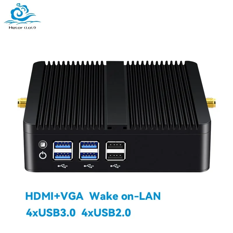Mini PC Intel Core I7-4500U I5-5200U I5-4200U avec 4xUSB3.0 4xUSB2.0 1xHDMI 1xVGA, compatible avec Pfsense Linux, prêt pour Windows 10