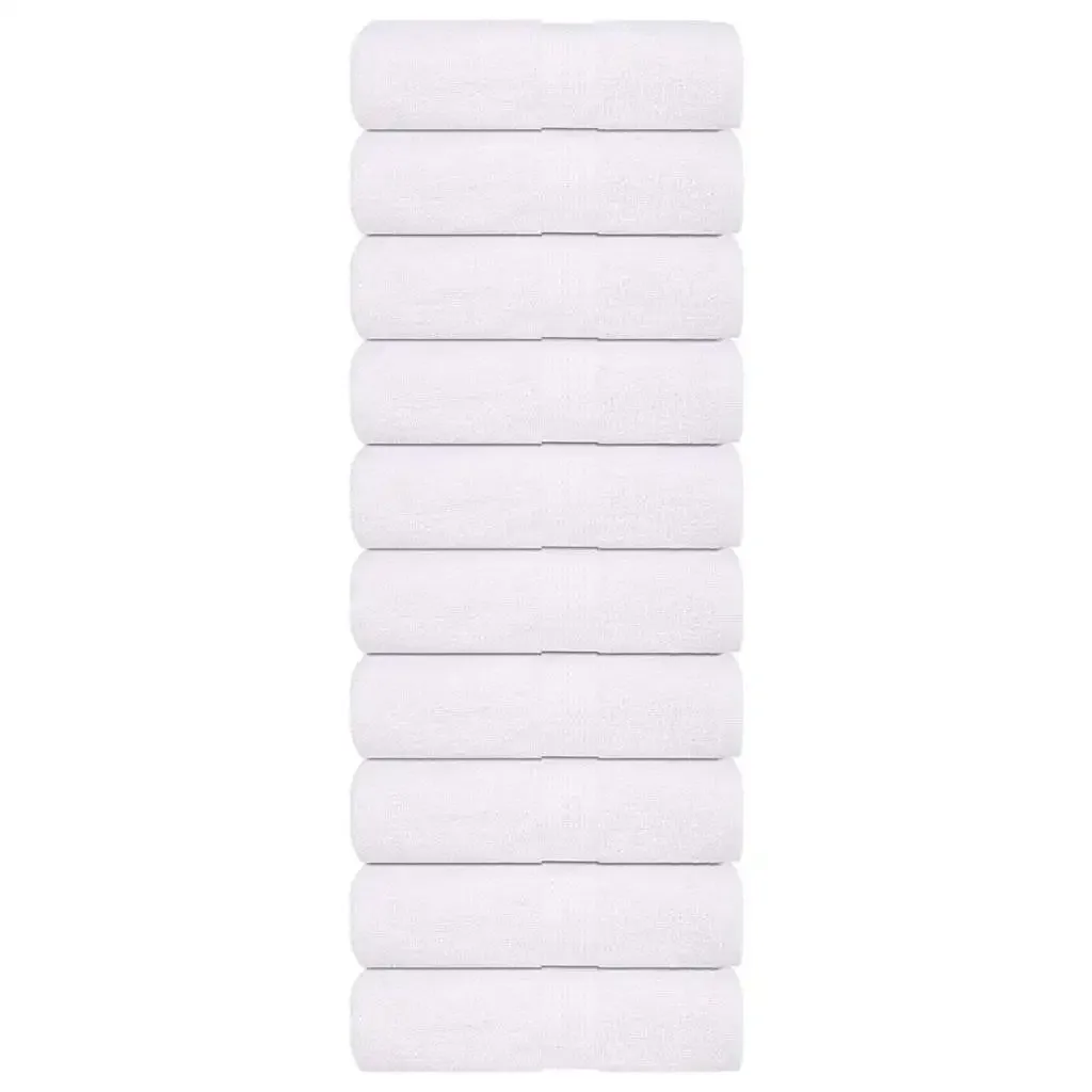 FROGN Serviettes d'invité 10 pièces blanches 30x50 cm 360 g/m² – Lot de serviettes de bain unies, douces, épaisses et absorbantes pour la maison, la salle de sport et le spa