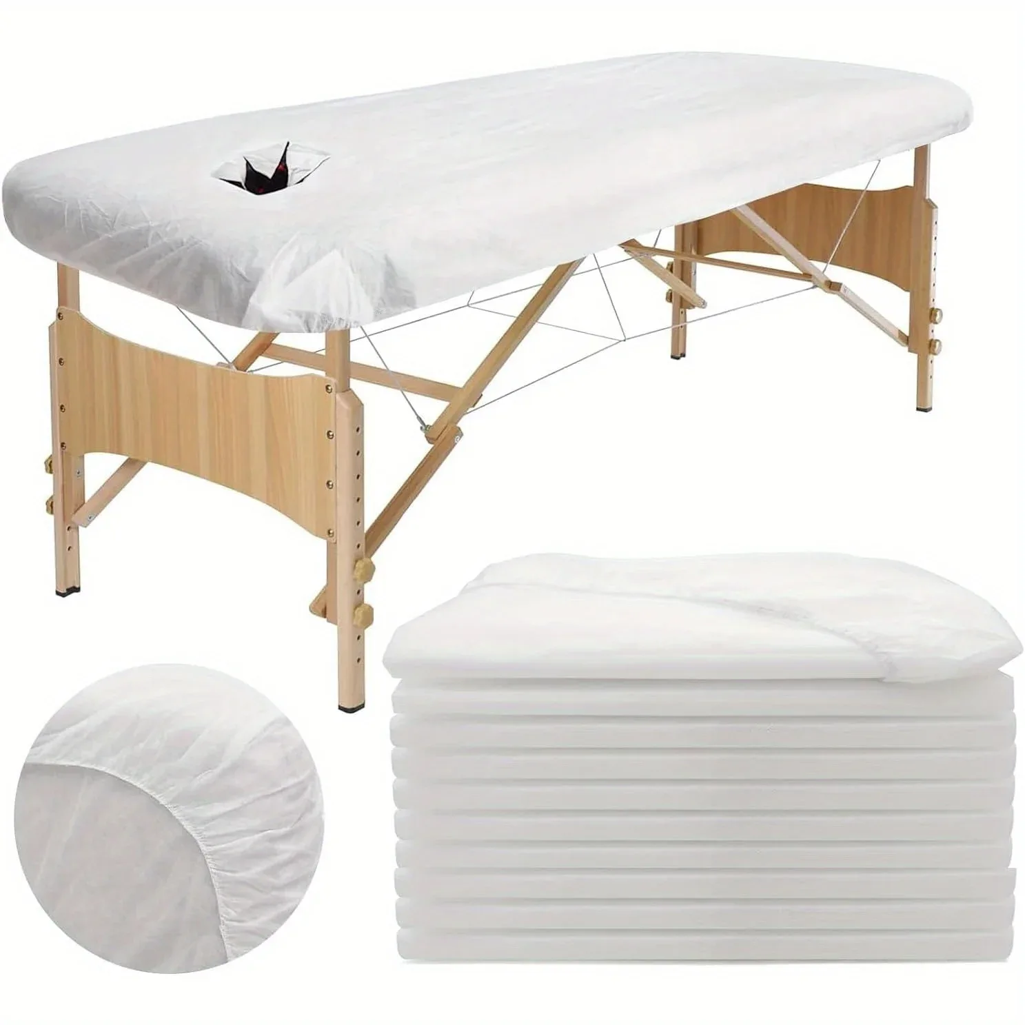 10 ensembles de draps jetables en tissu non tissé, 80x190 cm. Convient aux salons de beauté, etc.