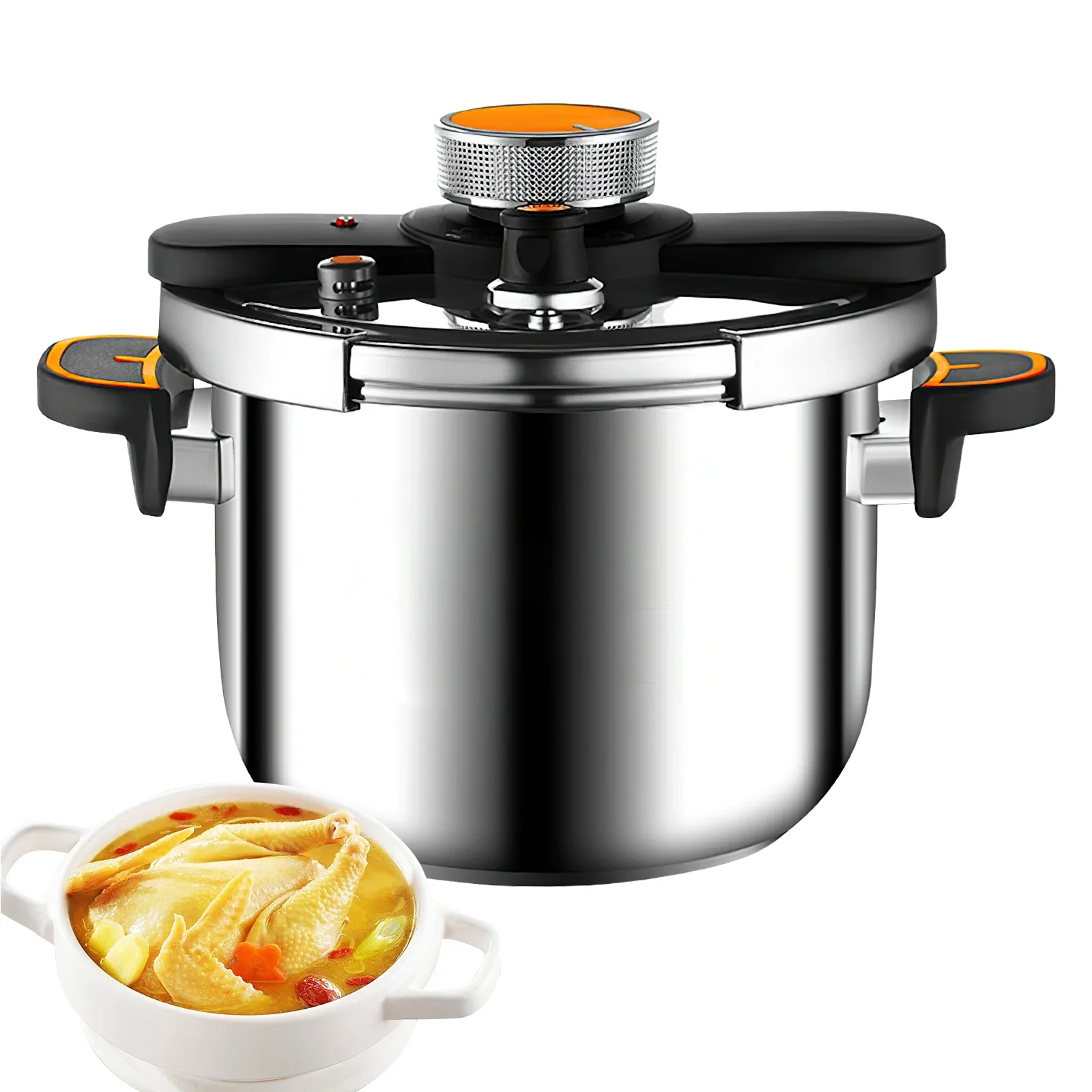 Casserole à pression 4L/6L/8L, cuisinière à gaz et à induction universelle, acier inoxydable de qualité alimentaire, anti-explosion