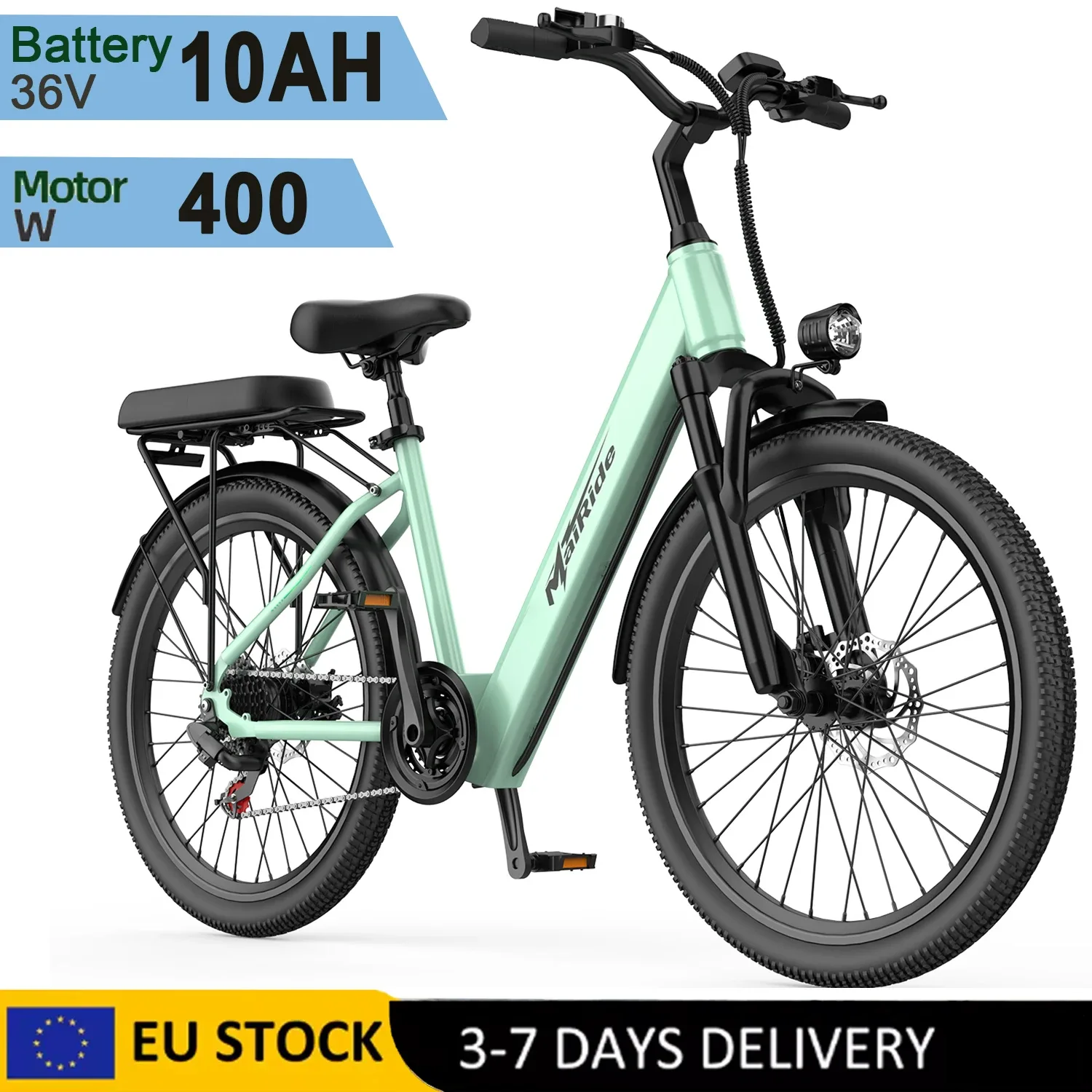 SU7 Urbain vélo électrique pour adultes, batterie 36V 13Ah, portée 60KM, 7 vitesses, NFC, Ebike 24 pouces avec frein à disque