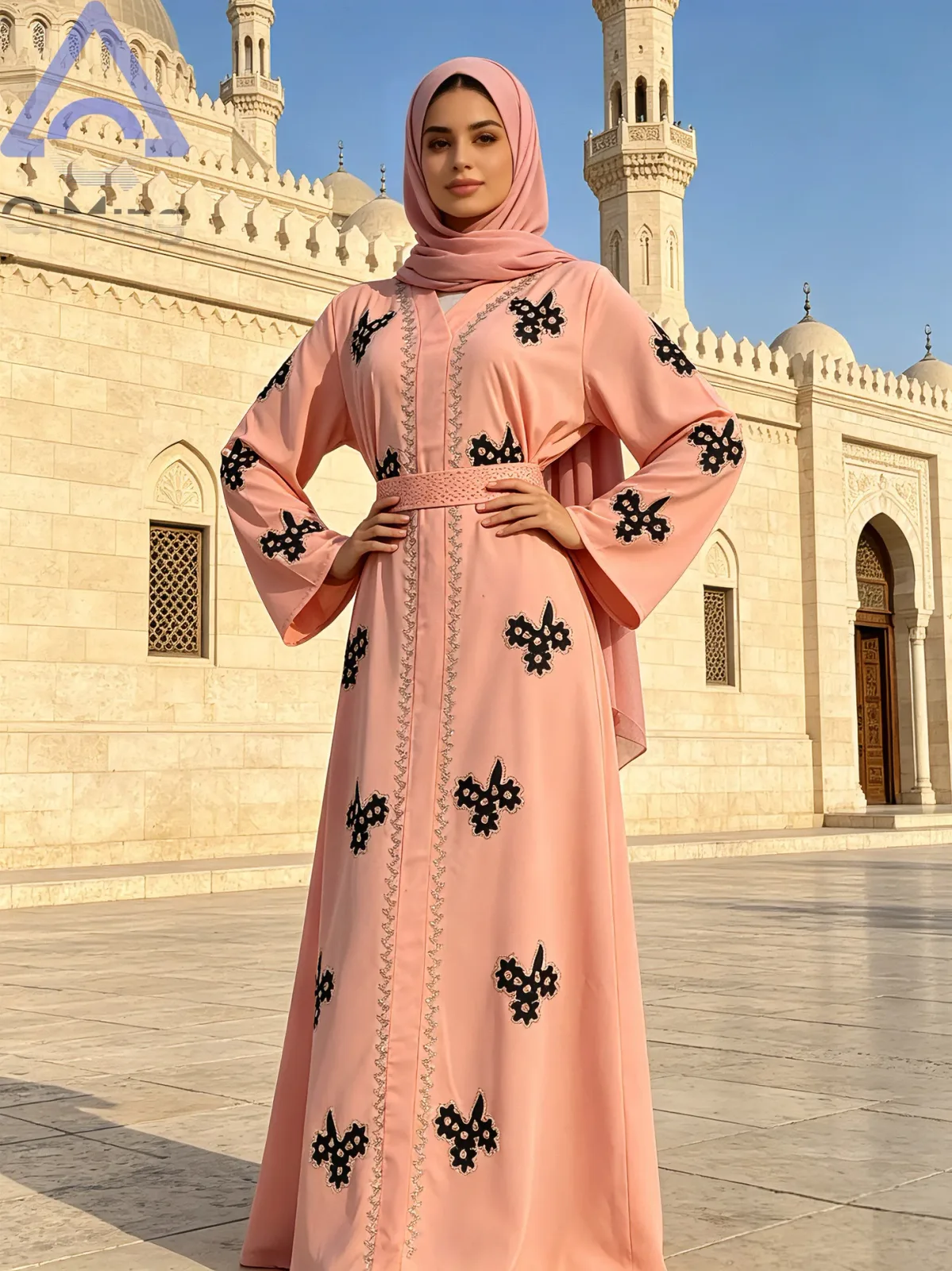 Robe africaine islamique pour femme, pour soirée, rose, blanc, violet, noir, abaya musulmane de luxe de Dubaï avec hijab, tuniques pour femme arabe