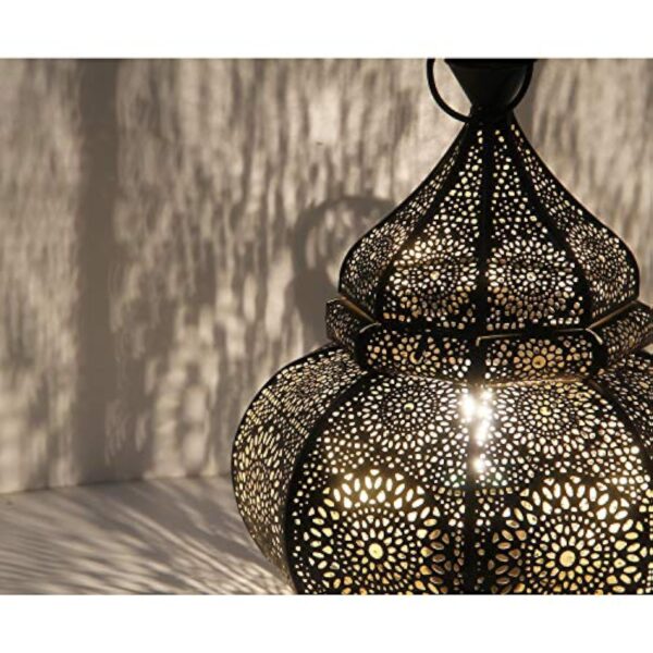 Casa Moro | Lampe de table orientale marocaine Asif hauteur 30 cm en noir avec douille E14 | Lampe de chevet en métal comme en 1001 nuit | Belle décoration de Noël | LN2070 – Image 3