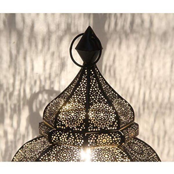 Casa Moro | Lampe de table orientale marocaine Asif hauteur 30 cm en noir avec douille E14 | Lampe de chevet en métal comme en 1001 nuit | Belle décoration de Noël | LN2070 – Image 4