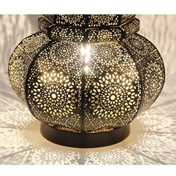 Casa Moro | Lampe de table orientale marocaine Asif hauteur 30 cm en noir avec douille E14 | Lampe de chevet en métal comme en 1001 nuit | Belle décoration de Noël | LN2070 – Image 5