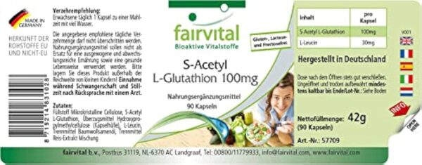 Fairvital | S-Acetyl L-Glutathion - 90 gélules vegan - forme stable de glutathion - haute biodisponibilité – Image 3