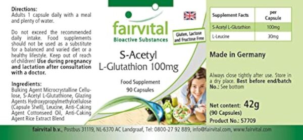 Fairvital | S-Acetyl L-Glutathion - 90 gélules vegan - forme stable de glutathion - haute biodisponibilité – Image 4