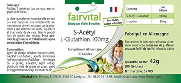 Fairvital | S-Acetyl L-Glutathion - 90 gélules vegan - forme stable de glutathion - haute biodisponibilité – Image 5