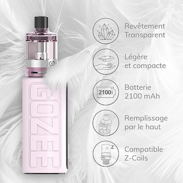 INNOKIN - Starter Kit GOZee GOz+ 3,5ml - Cigarette Electronique Box - Ultra Léger - Puissance 6-60W - Batterie 2100 mA - Résistance Z Coil - Airflow MTL + RDL - Turquoise - Sans nicotine – Image 3