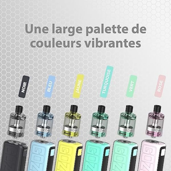 INNOKIN - Starter Kit GOZee GOz+ 3,5ml - Cigarette Electronique Box - Ultra Léger - Puissance 6-60W - Batterie 2100 mA - Résistance Z Coil - Airflow MTL + RDL - Turquoise - Sans nicotine – Image 7