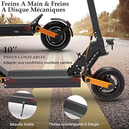 JOYOR Trottinette Electrique Adulte Professionelle S Serie Batterie 48V 13Ah/60V 18Ah/48V 26Ah Moteur 600W/600W*2/1000W*2 Trotinette Electrique Autonomie 50KM Pneus Tout Terrain Double Suspension – Image 8