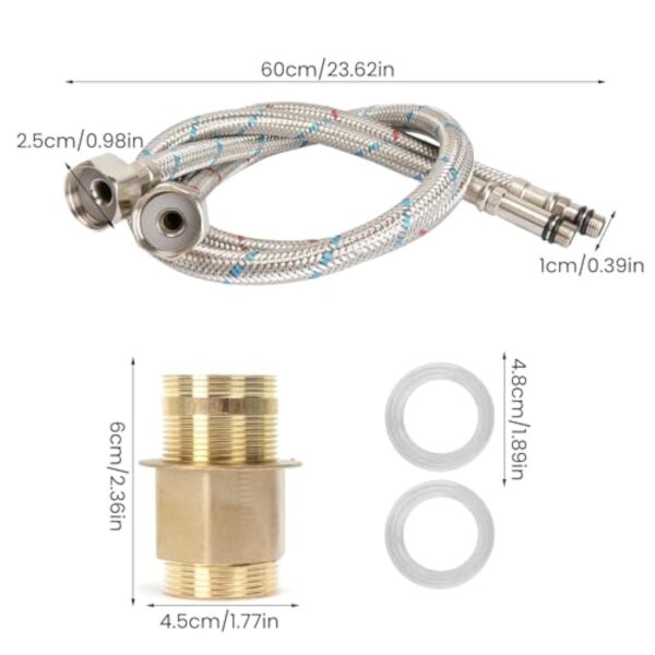 LIPJISL Laiton Robinet De Cuisine Pivotant À 360 ° Robinet De Cuisine Eau Froide Et Chaude Mitigeur D'évier De Cuisine Avec Pivotant Pour Cuisine Économie D'eau Silencieuse, Argent – Image 4