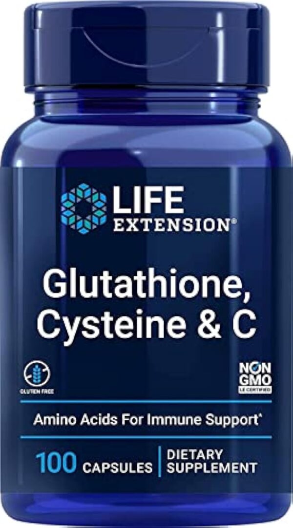 Life Extension, Glutathione Cystéine & C, Hautement Dosé, 100 Capsules végétaliennes, Testé en Laboratoire, Sans Gluten, Végétarien, Sans Soja, Sans OGM