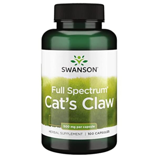 Swanson, Cat's Claw (Griffe de Chat), 500mg, 120 Capsules, Hautement Dosé, Testé en Laboratoire, Sans Soja, Sans Gluten, Sans OGM