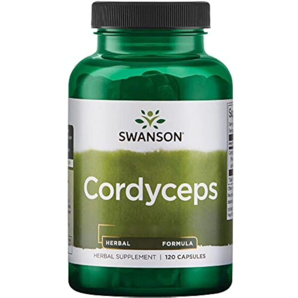 Swanson, Cordyceps, 600mg, Haute Dosé, 120 Capsules, Testé en Laboratoire, Sans Soja, Sans Gluten, Sans OGM