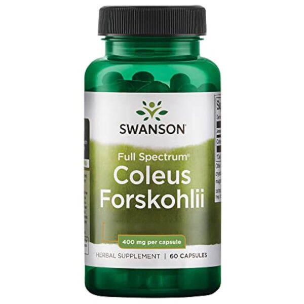 Swanson, Full Spectrum Coleus Forskohlii (Forskoline), Haute Dosé, 60 Capsules, Testé en Laboratoire, Sans Soja, Sans Gluten, Sans OGM