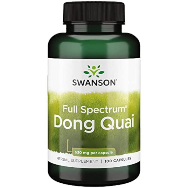 Swanson, Full Spectrum Dong Quai Root (Racine de Dong Quai), 530mg, 100 Capsules, Testé en Laboratoire, Sans Soja, Sans Gluten, Sans OGM