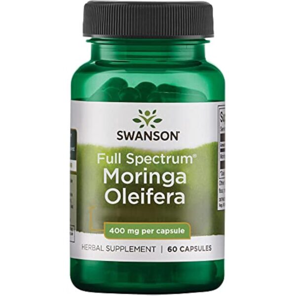 Swanson, Full Spectrum Moringa Oleifera, 500mg, 60 Capsules, Testé en Laboratoire, Sans Soja, Sans Gluten, Sans OGM