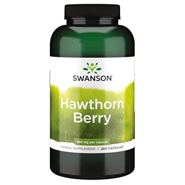 Swanson, Hawthorn Berry (Baies d'Aubépine), 565mg, 250 Capsules, Hautement Dosé, Testé en Laboratoire, Sans Soja, Sans Gluten, Sans OGM