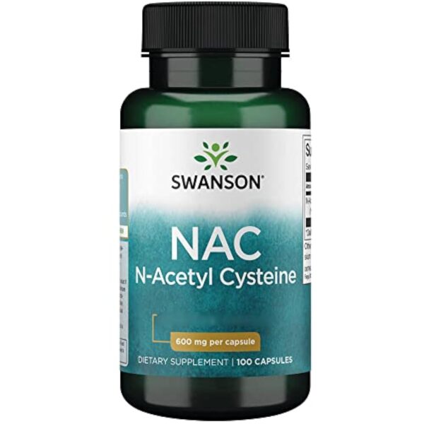 Swanson, NAC N-Acetyl-Cysteine, 600mg, Dépôt, 1 Capsule tous les 3 Jours, 100 Capsules, Hautement Dosé, Testé en Laboratoire, Sans Soja, Sans Gluten, Sans OGM