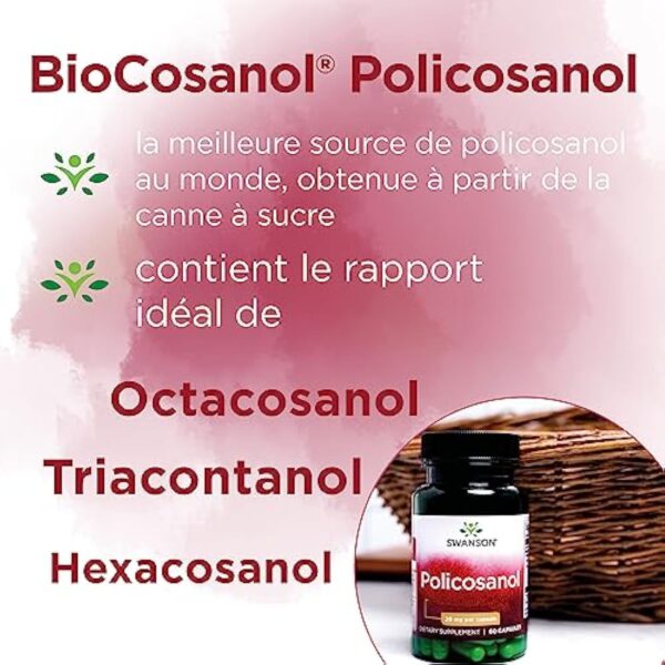 Swanson, Policosanol, 20mg, Extrait de Canne à Sucre, 60 Capsules, Hautement Dosé, Testé en Laboratoire, Sans Gluten, Sans Soja, Sans OGM – Image 5