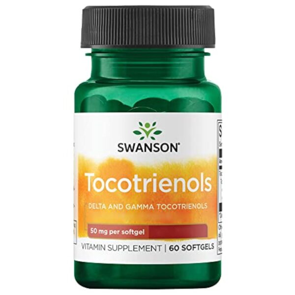 Swanson, Tocotrienols, Vitamine E, 60 Capsules molles, Haute Dosé, Testé en Laboratoire, Sans Gluten, Sans OGM