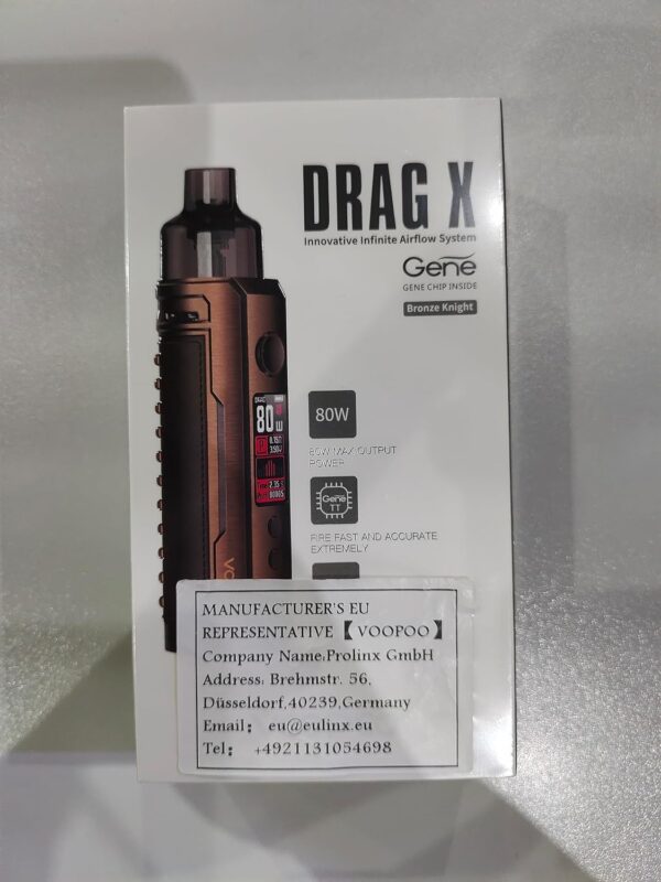 VOOPOO Drag X 80W 4.5ML Kit Cigarettes électroniques Kit de démarrage - Pas de batterie, sans e liquide, sans nicotine (Bronze Knight) – Image 7