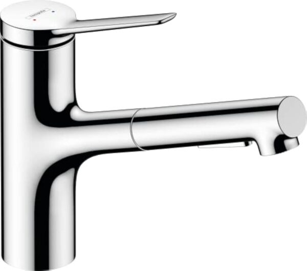 hansgrohe Zesis M33 - Mitigeur de cuisine avec douchette extractible, 2 jet, Robinet avec hauteur sous bec 150 mm, Robinetterie avec bec pivotant et extensible, Chromé