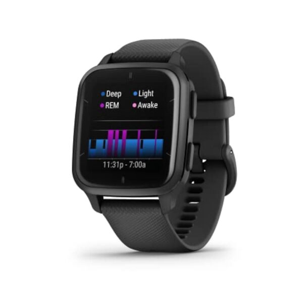 Garmin Venu Sq 2 – Music Edition - Montre connectée GPS Multisports avec écran AMOLED et Suivi santé - Gray avec Bracelet Noir - Boîtier 40 mm – Image 3