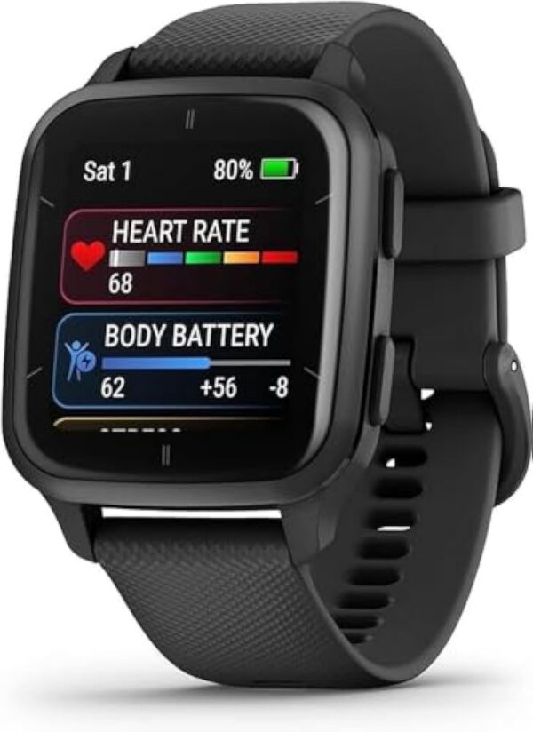 Garmin Venu Sq 2 – Music Edition - Montre connectée GPS Multisports avec écran AMOLED et Suivi santé - Gray avec Bracelet Noir - Boîtier 40 mm – Image 11