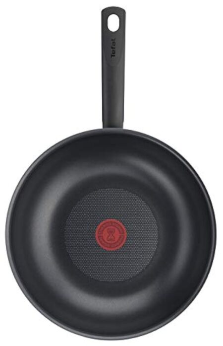 Tefal Poêle wok 28 cm, 6 à 8 personnes, Pas d'induction, Revêtement antiadhésif, Résistante, Facile à nettoyer, Haute performance, Thermo-Signal, Fabriqué en France, Day By Day B56419AZ – Image 3