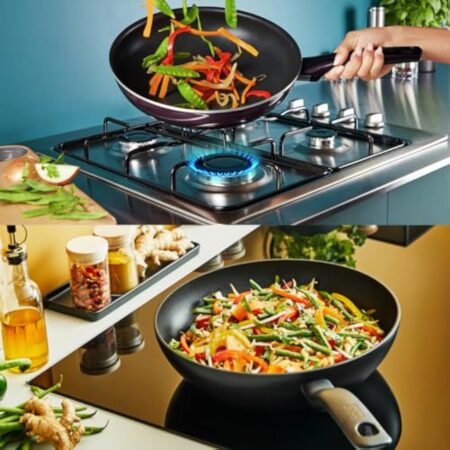 Tefal Poêle wok 28 cm, 6 à 8 personnes, Pas d'induction, Revêtement antiadhésif, Résistante, Facile à nettoyer, Haute performance, Thermo-Signal, Fabriqué en France, Day By Day B56419AZ – Image 8