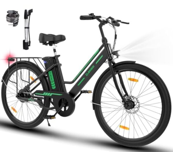 ELEKGO Vélo Électrique, 26" Vélo Électrique, Vélo Électrique Assisté par Pédale avec Batterie De 8.4Ah, 250W, Écran LCD,E Bike Ville, Adulte 35-70KM