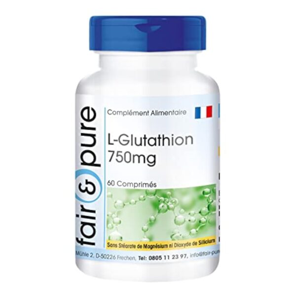 Fair & Pure® - L-Glutathion 750mg - réduit - végan - hautement dosé - 60 comprimés