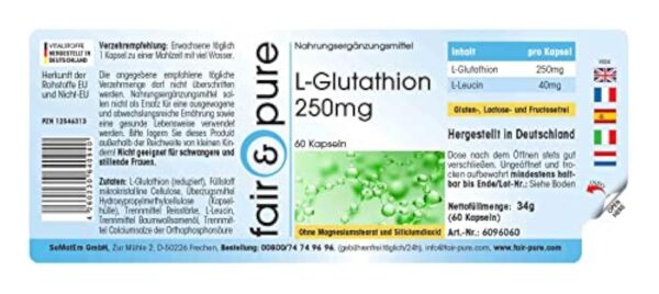 Fair & Pure® - L-Glutathion 250mg - réduit - végan - 60 gélules – Image 3