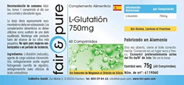 Fair & Pure® - L-Glutathion 750mg - réduit - végan - hautement dosé - 60 comprimés – Image 6