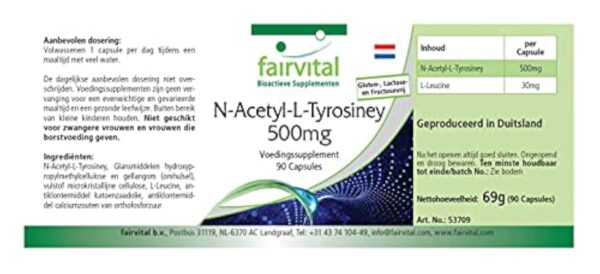 Fairvital | N-Acétyl-L-Tyrosine - 90 gélules de NALT pour 3 mois - hautement dosé, forme développée de la L-Tyrosine – Image 8