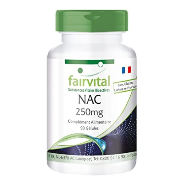 Fairvital | NAC 250 mg - set pour pendant 3 mois - 90 gélules - acides aminés - N-acétyl-cystéine