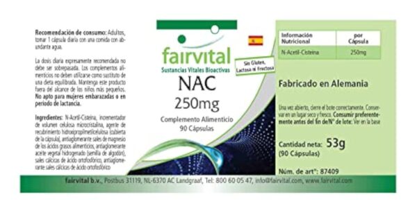 Fairvital | NAC 250 mg - set pour pendant 3 mois - 90 gélules - acides aminés - N-acétyl-cystéine – Image 5