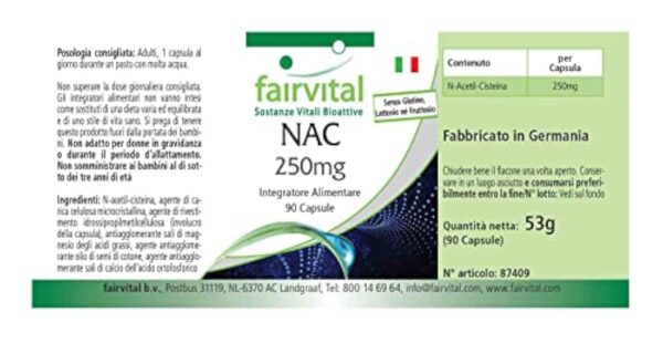 Fairvital | NAC 250 mg - set pour pendant 3 mois - 90 gélules - acides aminés - N-acétyl-cystéine – Image 7