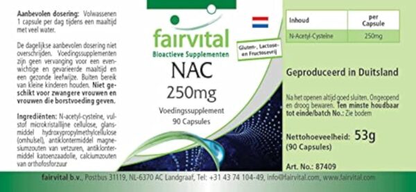 Fairvital | NAC 250 mg - set pour pendant 3 mois - 90 gélules - acides aminés - N-acétyl-cystéine – Image 8