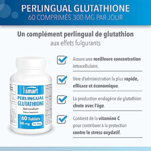 Glutathion à Sucer - Booster de Glutathion - Lutte Contre le Stress Oxydatif - Soutient le Système Immunitaire - Protège et Détoxifie le Foie - Anti-Âge - Vitamine C - Perlinguale - Vegan – Image 3