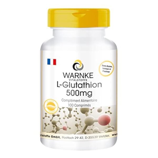 L-Glutathion 500mg - 100 comprimés - Végan - Forne réduite | Warnke Vitalstoffe - Qualité des pharmacies allemandes