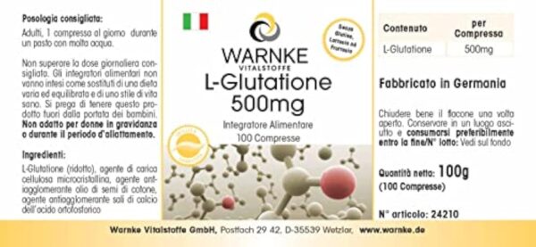 L-Glutathion 500mg - 100 comprimés - Végan - Forne réduite | Warnke Vitalstoffe - Qualité des pharmacies allemandes – Image 7