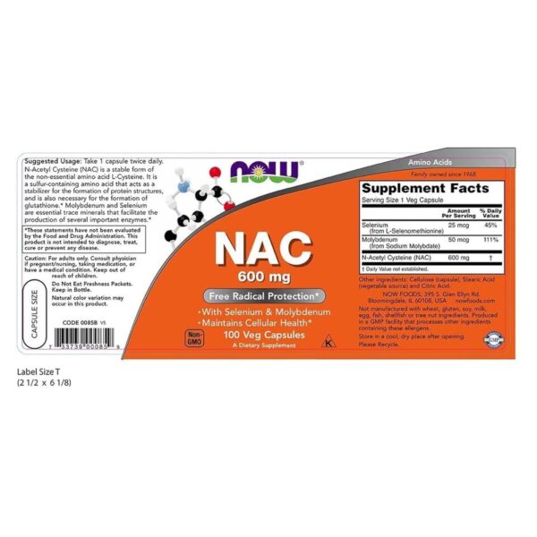 N.Foods NAC 600 mg - 100 gélules végétales – Image 3