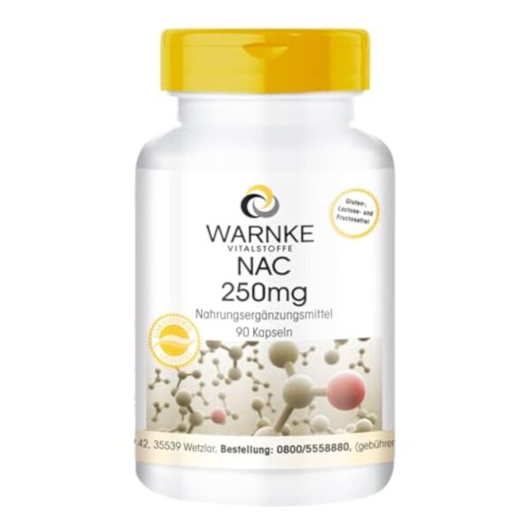 NAC 250mg - 90 gélules - N-acétylcystéine - hautement dosé - végétalien | Warnke Vitalstoffe - Qualité des pharmacies allemandes